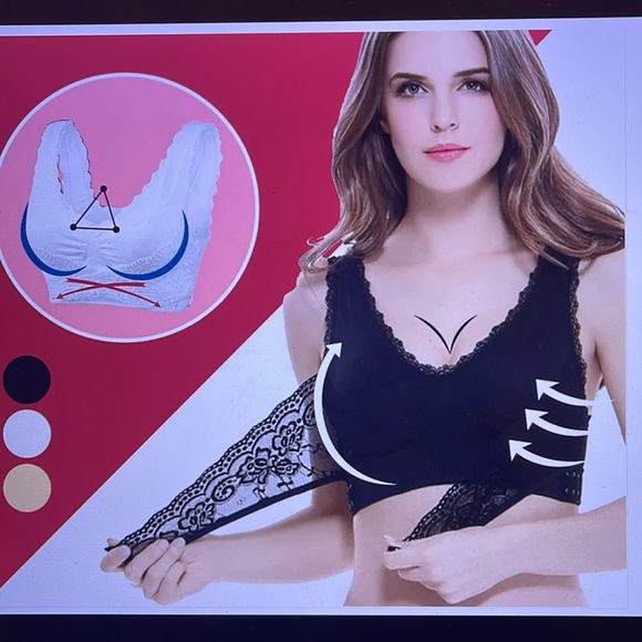 2 pack Seamless Lift Bra with Front Cross Side Buckle Wirefree Lift Support Bra. - Picture 4 of 10